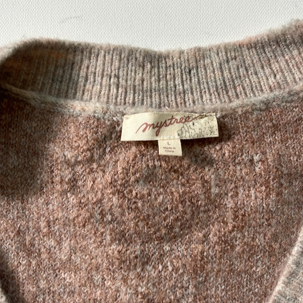 Mystree Soft Knit Sweater in Warm Taupe, Pink - Picture 7 of 10
